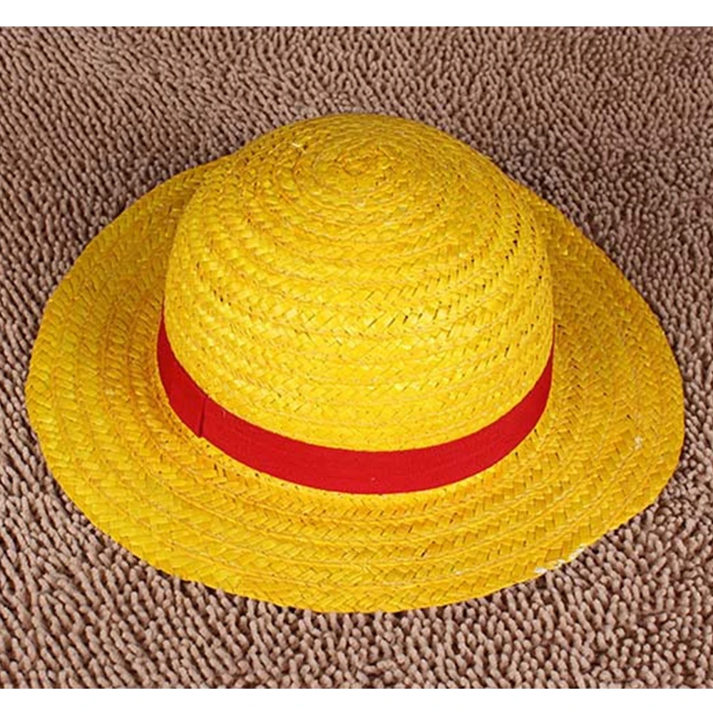 Lovely Cosplay Cartoon Props Hat Luffy Anime Straw Boater Beach