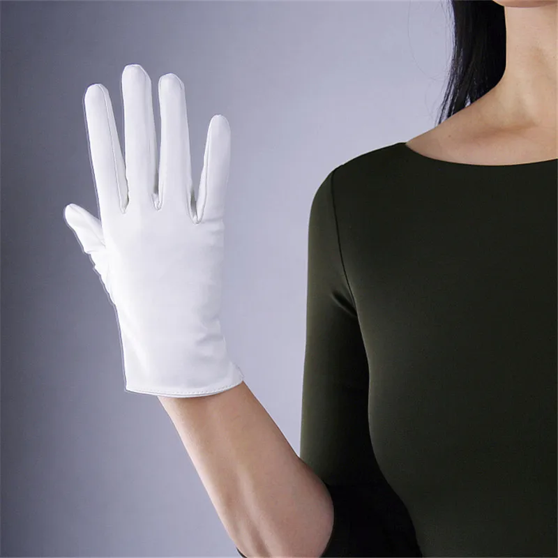 Environmental Protection PU Leather Gloves Short Style 21cm Women Gloves Synthetic Leather PU Unlined Female Mittens P03