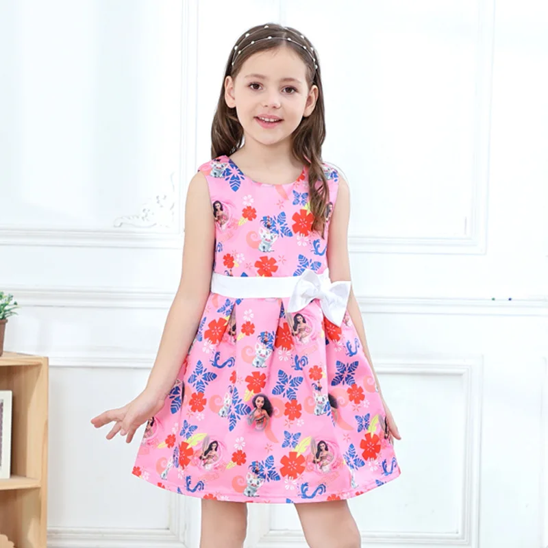 Summer Moana Vaiana Princess Dress for Girls Clothes Robe Costumes Children Clothing Girls Dresses Kids 2 4 6 8 12 Years Old 1