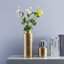 Creative Nordic Gold ceramics Flower vase Flower arrangement accessories dining table living room modern Home Decorations