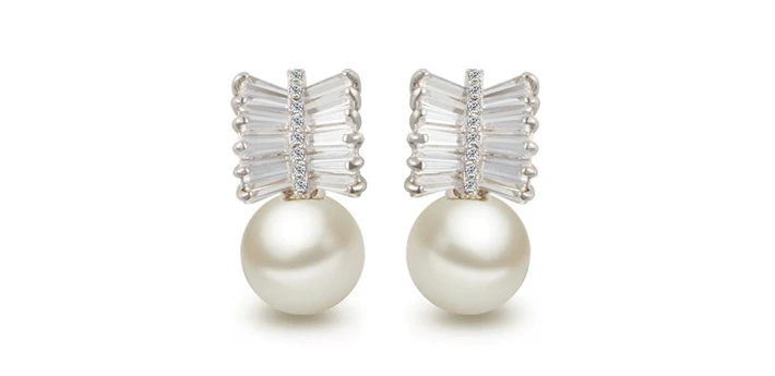 Женские серьги гвоздики с жемчугом фианитом и жемчугом|pearl stud earrings|fashion earringsstud