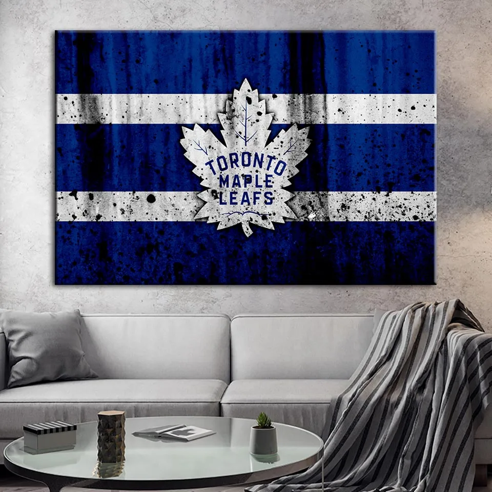 

Canvas Wall Art Print Home Decoration Toronto Maple Leafs Flag Poster Modern Painting For Living Room Modular Picture Framework
