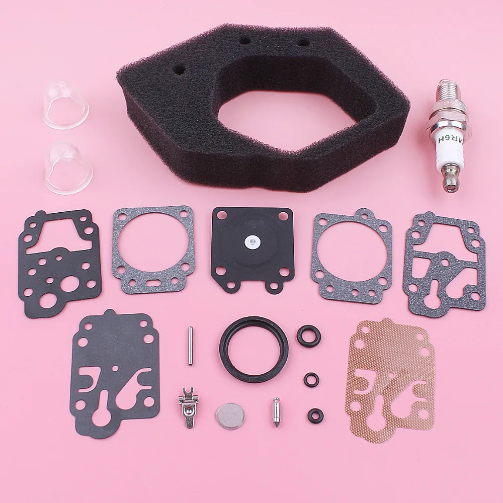 Carburetor Repair Rebuild Kit For Honda GX25 GX 25 Air Filter Primer Bulb Spark Plug Lawn Mower Replace Spare Part