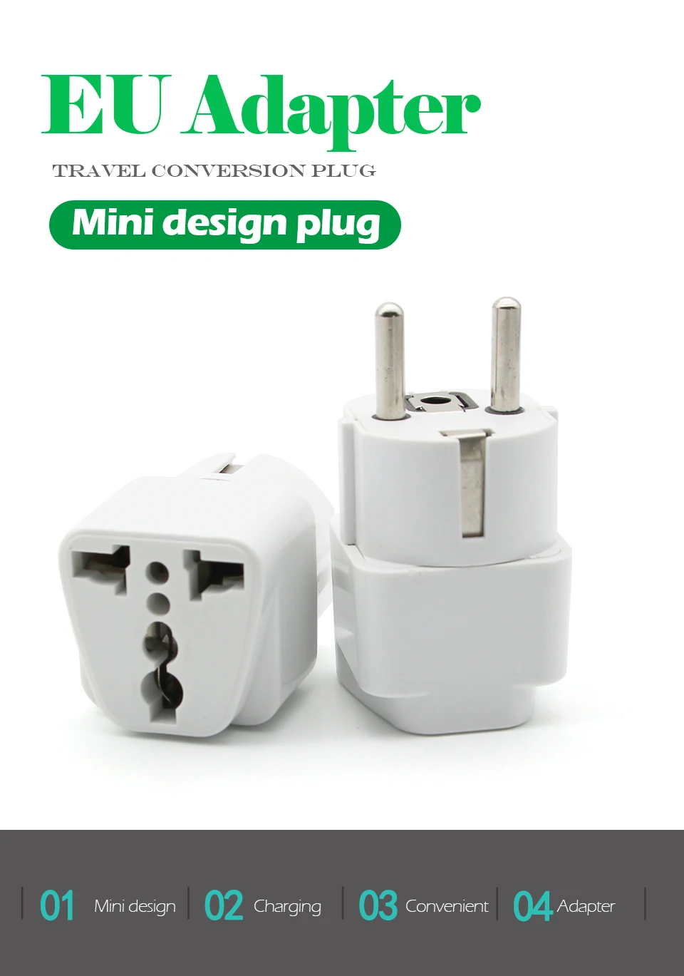 1PC European EU Plug Adapter High Quality Practical Universal US UK AU to EU Plug Travel Power Adaptor Electric Charger Sockets (1)