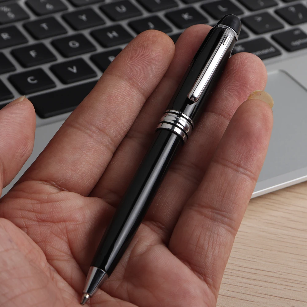 10 шт./лот, мини-металлическая прочная шариковая ручка, Вращающаяся ручка карманного размера, портативная шариковая ручка, маленькая масляная ручка, изысканный инструмент для письма