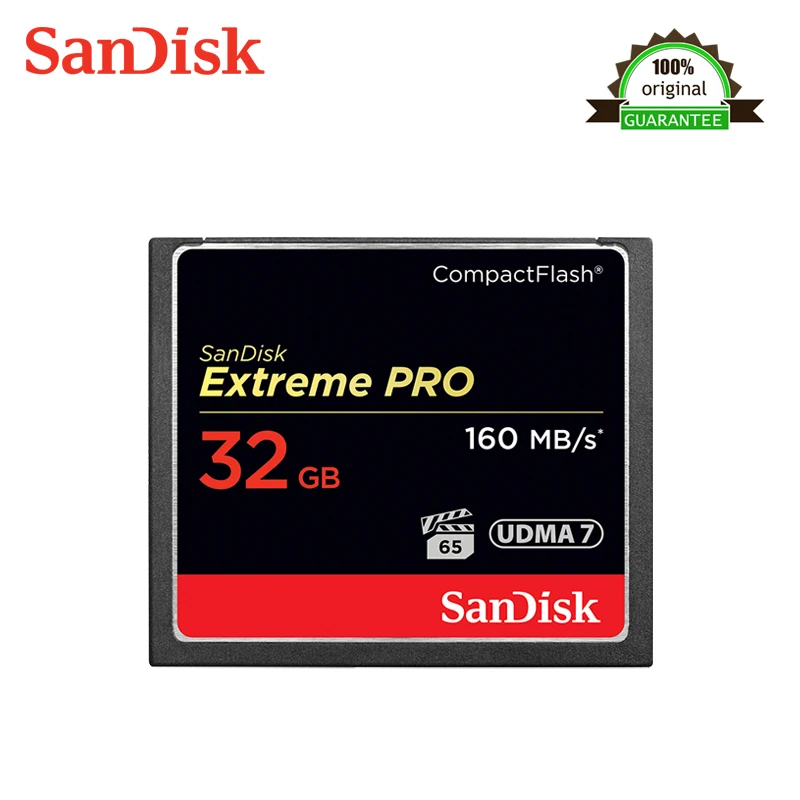 Sandisk Экстрим Pro Compactflash карта памяти CF 16 ГБ 32 ГБ 64 Гб 128 ГБ 256 GBUp до 160 МБ/с. скорость чтения для богатых 4 K и Full HD видео