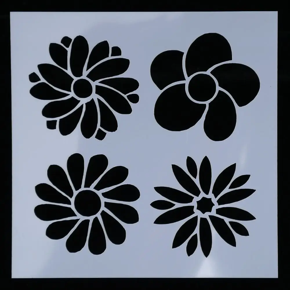 

1PC 4 Flowers Shape Reusable Stencil Airbrush Painting Art DIY Home Decor Scrap booking Album Crafts Free Shipping