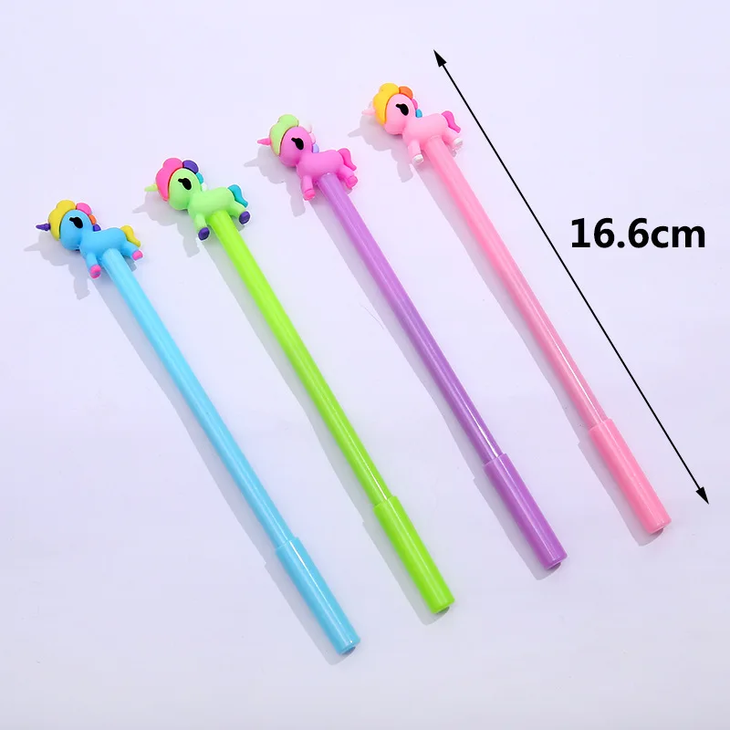 Wholesale 40pcs Kawaii Gel Pens Cute Cartoon Horse Pens for School Items Stationary Supplies Animal Pen Promotional Kids Gift