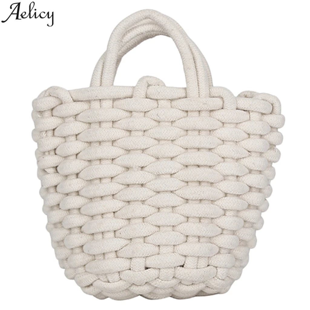 Женская тканая хлопчатобумажная Сумочка Aelicy модная однотонная сумка портфель