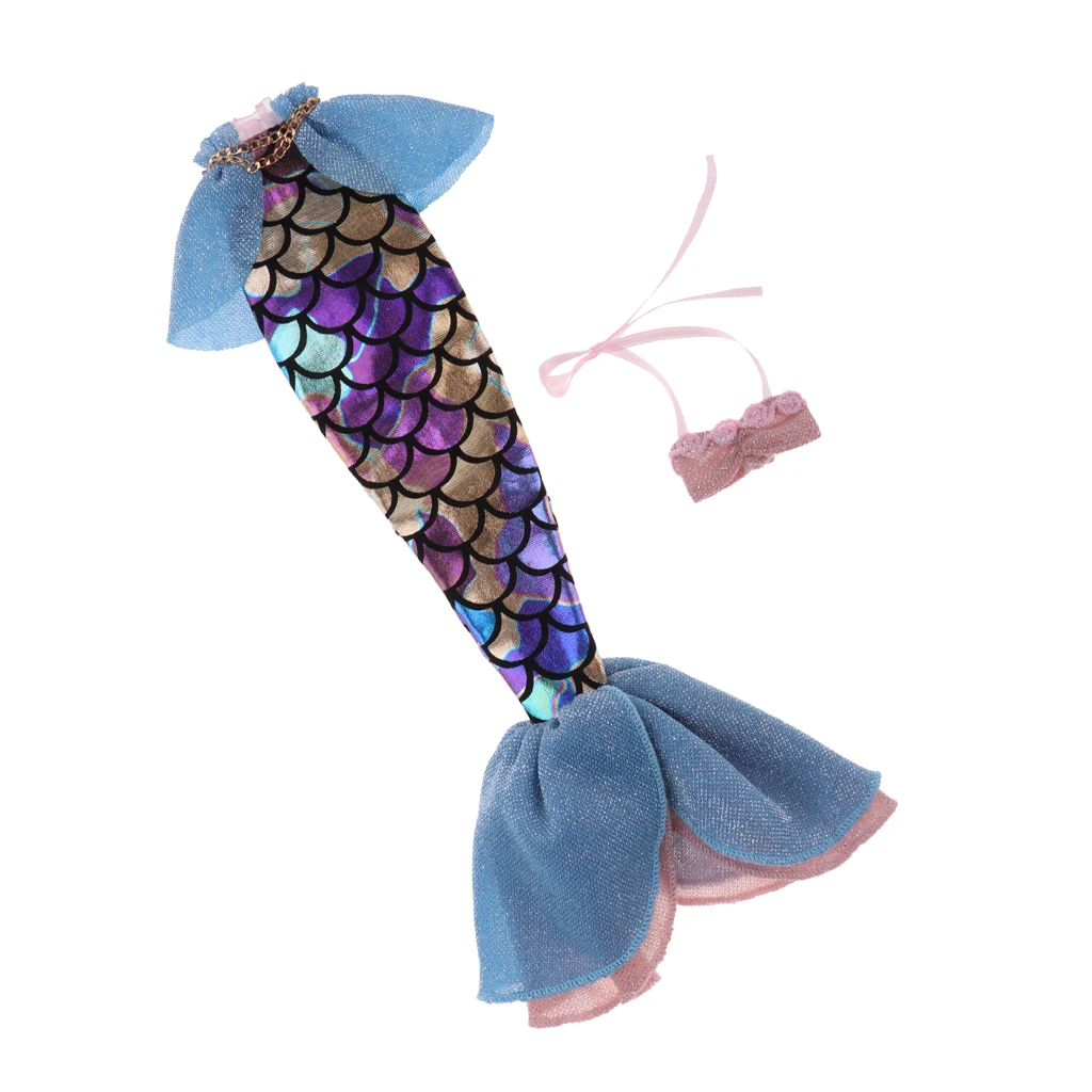Pretty Doll Braces Mermaid Dolls Dress Bikini Mermaid Dress Skirt Mermaid for 1/6 Girl Doll Accessories Dolls Clothes