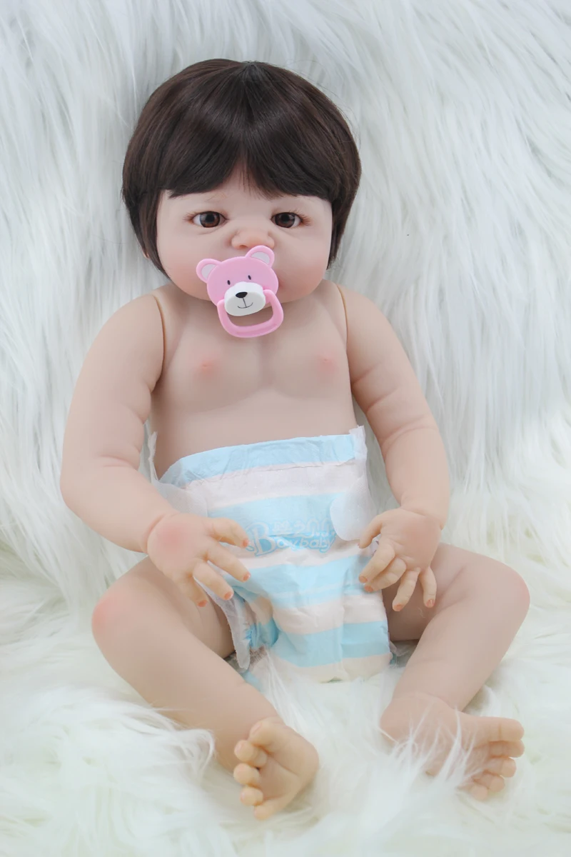 BZDOLL 55 см полное Силиконовое боди Reborn девушка детские игрушки куклы реалистичные винил принцесса кукла "малыш" подарок на день рождения для