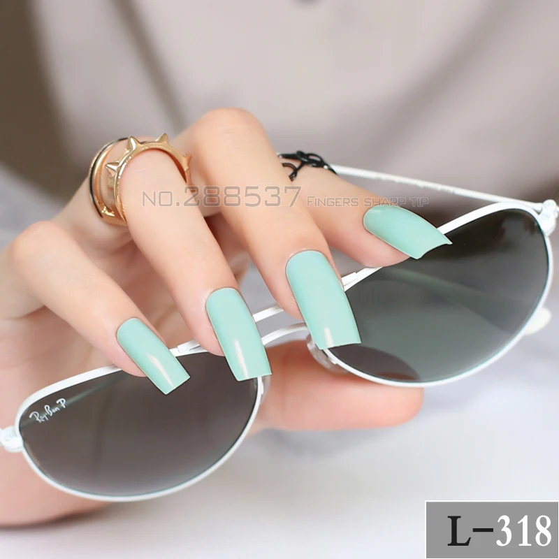 Новинка 2017 супердлинный мятный крем с квадратной головкой конфетный зеленый