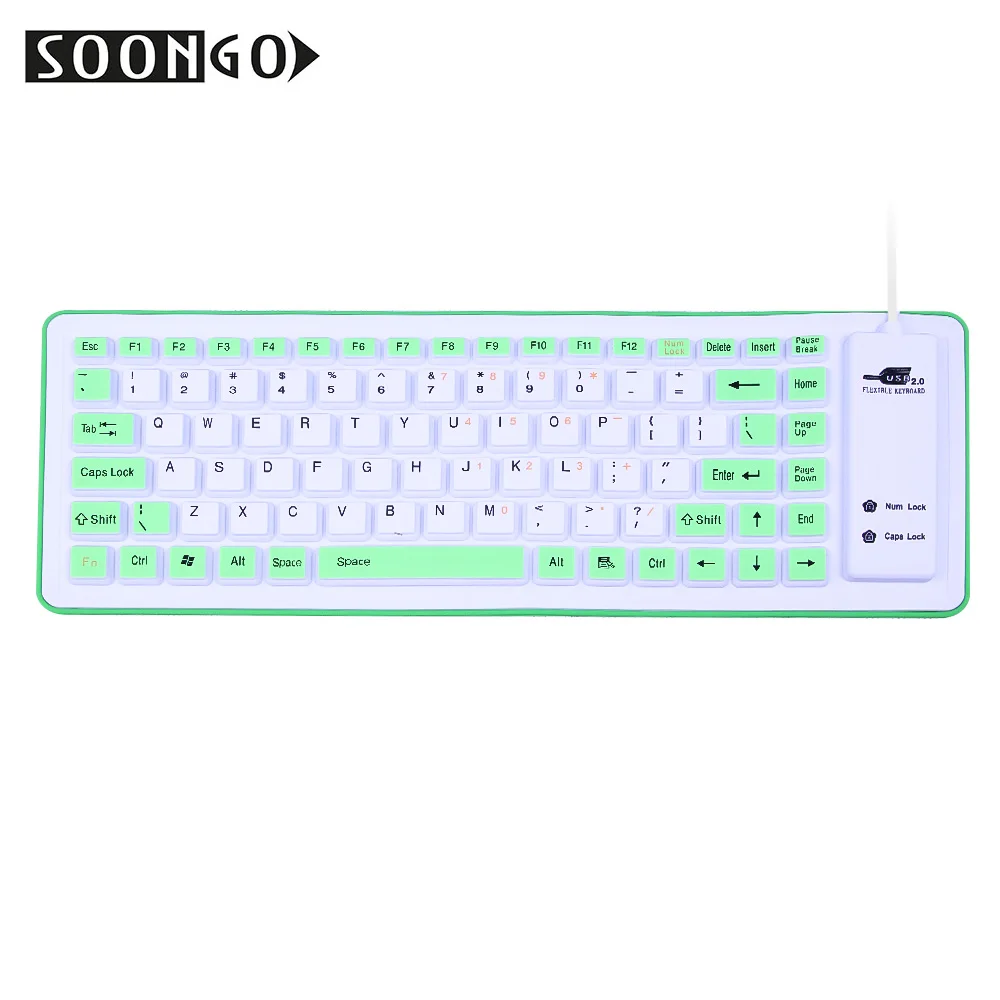 Mini Wired Silicone Soft Keyboard Folding Flexible Slim Gamer Universal Portable Roll-up Clavier Multicolor PC Tablet Laptop (4)
