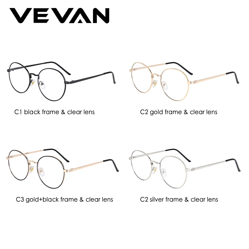 VEVAN очки оправа для мужчин сплав оправа для очков для женщин винтажные круглые компьютерные очки женские прозрачные очки анти-синие