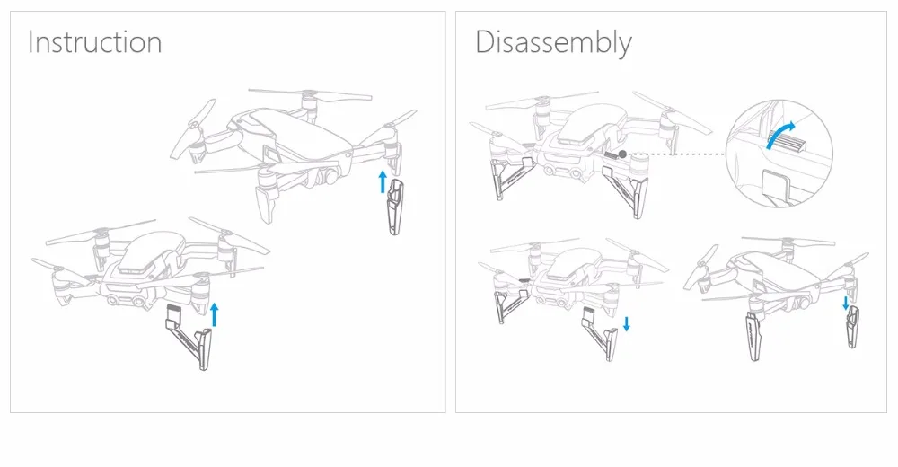 PGYTECH для DJI Mavic AIR набор аксессуаров шасси+ контрольная палка протектор+ бленда для mavic air drone