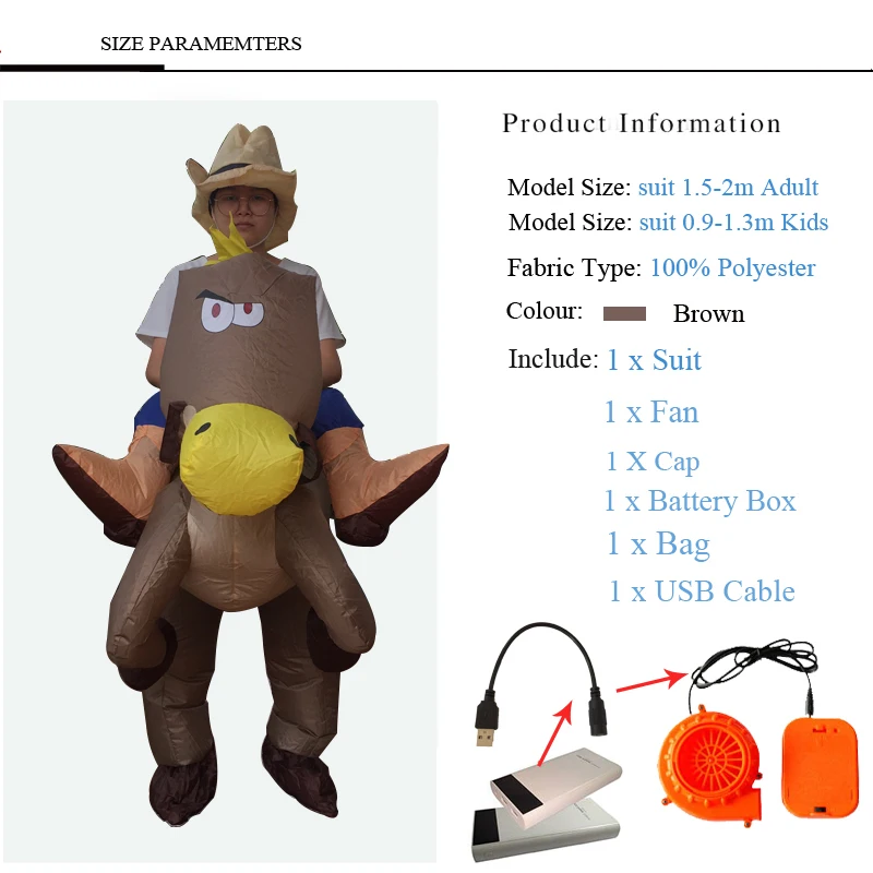 2018 надувной костюм для Хэллоуина, способный преодолевать Броды для взрослых Детский веер T-rex гориллы сумо корова конь ковбой единорог