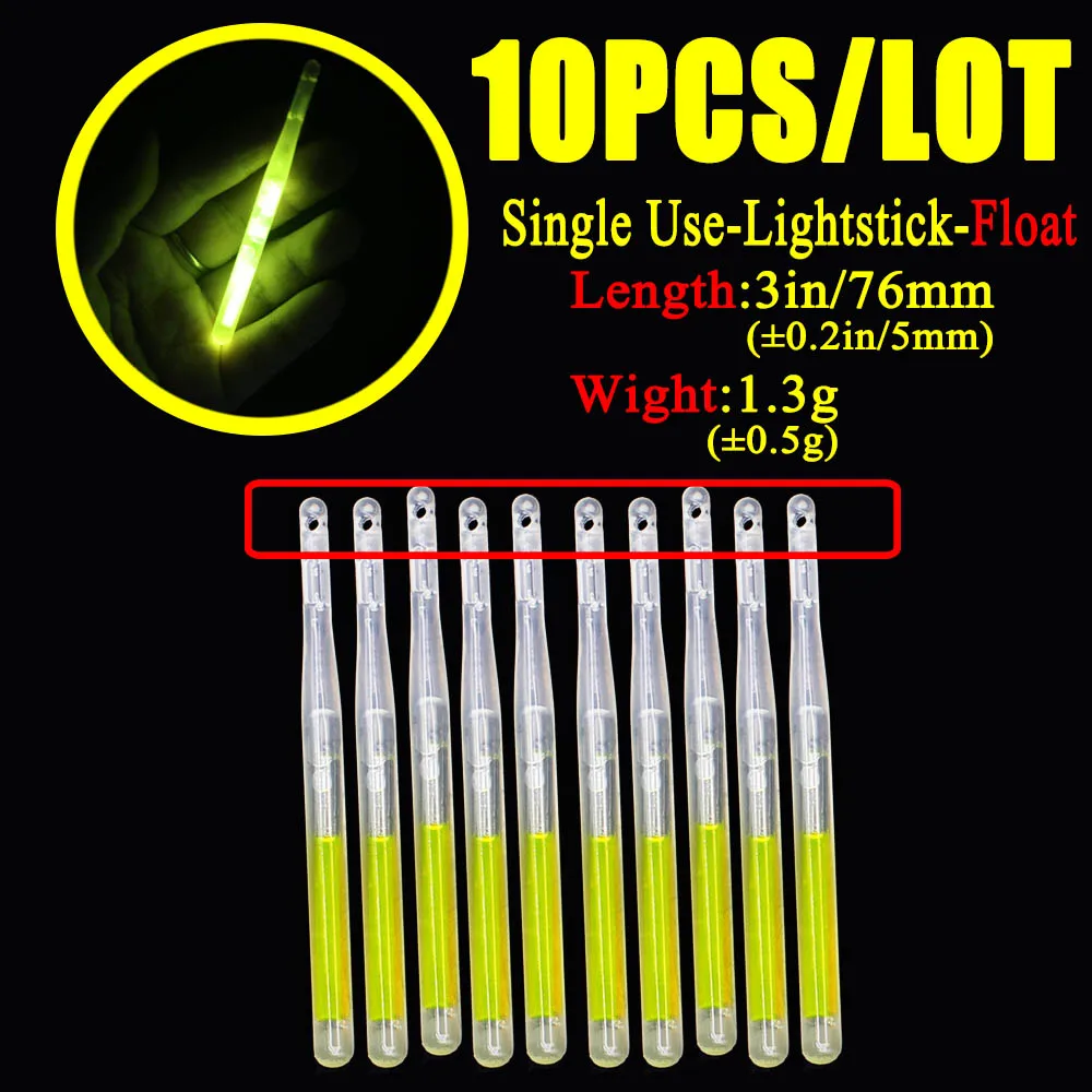 10pcs/bag 4.5*40mm fireflies for Fishing Float Fluorescent Lightstick Light Night Float Rod Lights Dark Glow Stick