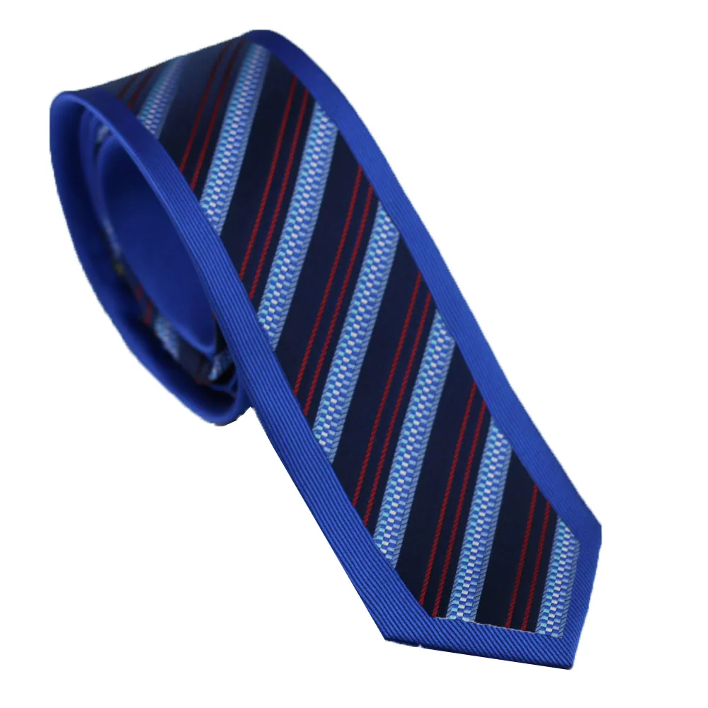 Men's Suit ties New Design Royal blue Border Blue With Red Diagonal Striped Necktie Skinny Tie 6cm Dress Shirts Wedding Cravat |
