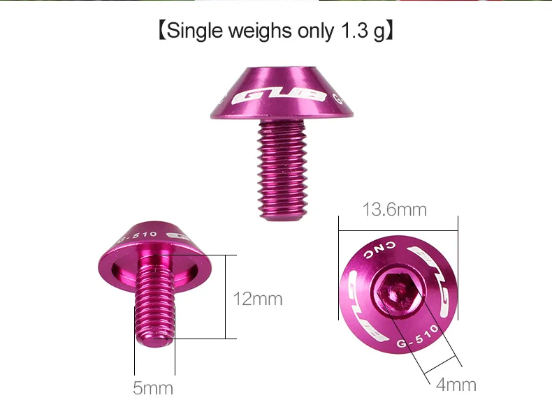 2 шт./партия GUB M5* 12 мм алюминиевая велосипедная бутылка для воды крепежные болты зонтик тип велосипедная бутылка для воды кронштейн винты рейки