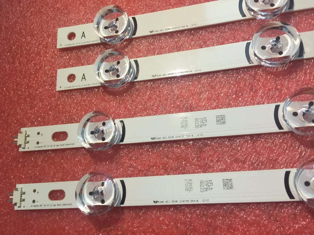 100% NEW 8 PCS(4*A,4*B) LED strips for LG INNOTEK DRT 3.0 42"-A/B Type 6916L 1709B 1710B 1957E 1956E 6916L-1956A 6916L-1957A