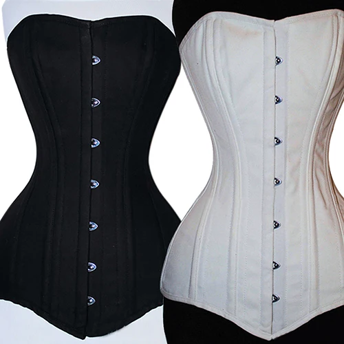 Women Sexy Gothic Lace up Corset Steel Bones Double Boned Long