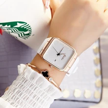 2018 бренд Для женщин Часы Для женщин силиконовая квадратная Reloj Mujer Элитная одежда часы женские кварцевые розовое золото наручные часы Montre Femme