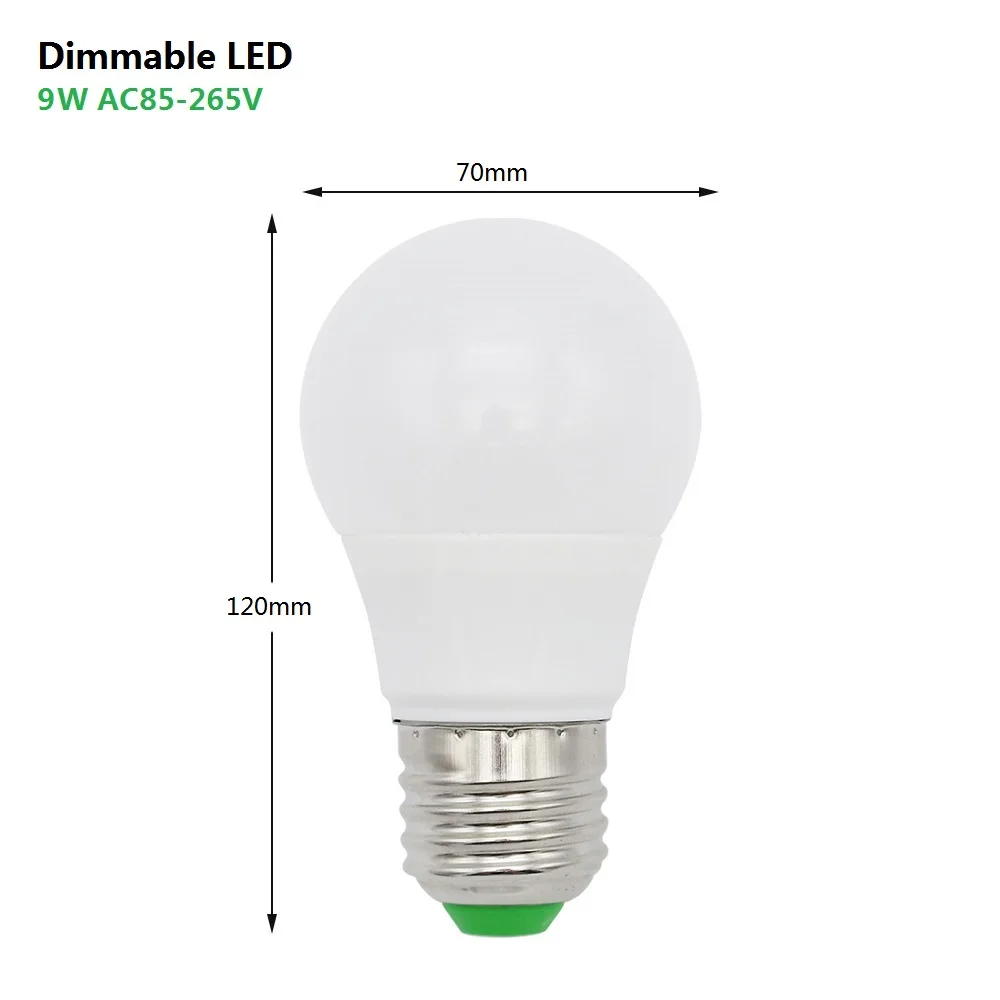 9W 85-265V Dimmable ANBLUB 1 шт. светодиодный светильник E27 3 Вт 5 Вт 7 Вт 9 Вт AC 85-265 в супер яркий алюминиевый охлаждающий светодиодный светильник с регулируемой яркостью - Испускаемый цвет: 9W 85-265V Dimmable