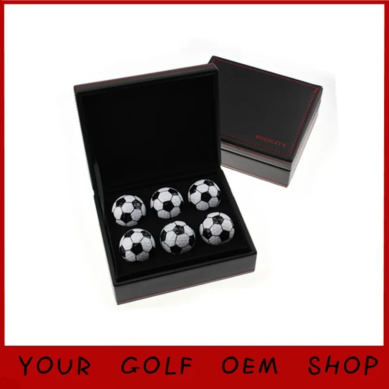 Индивидуальный логотип 6 шт. футбольные мячи для гольфа в коробке подарок для гольфа подарок для друга