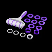 Белый и фиолетовый для рельефной отделки тортов резак сахар украшения торта инструменты пластик Роллинг булавки Embosser ролик Набор выпечки