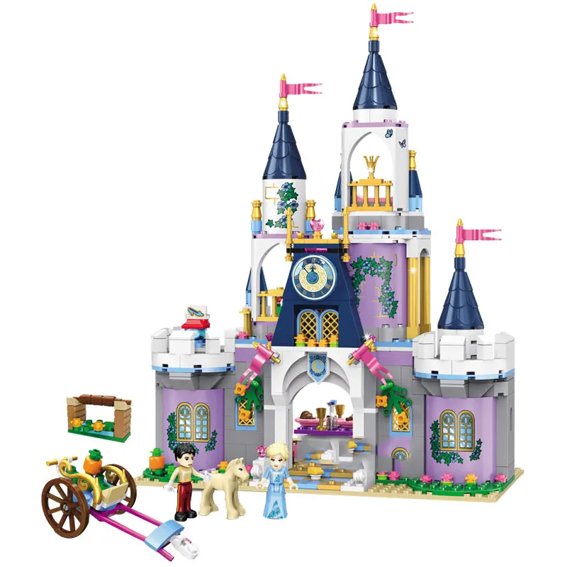 

37063 588Pcs Girl Serise Friends Cinderella Dream Castle Building Blocks Bricks Girl Toys Gift Compatible Friend Legoings 41154