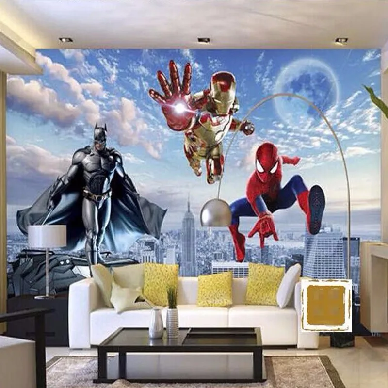 3D-Hero-Wall-Mural-Batman-Iron-Man-Spider-man-Photo-Wallpaper-For-Kids-Custom-Movie-Poster (1)