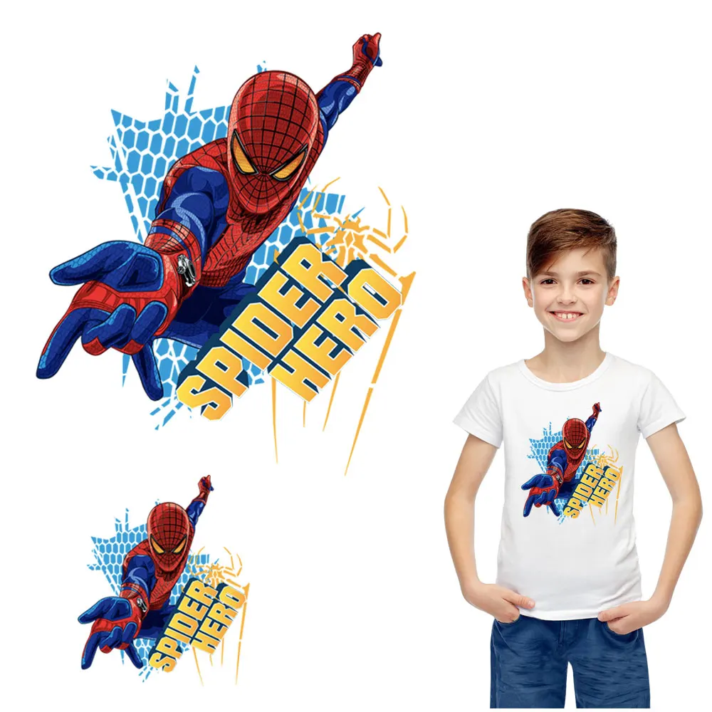 superhero spiderman iron on patches for clothing diy kid men marvel ...