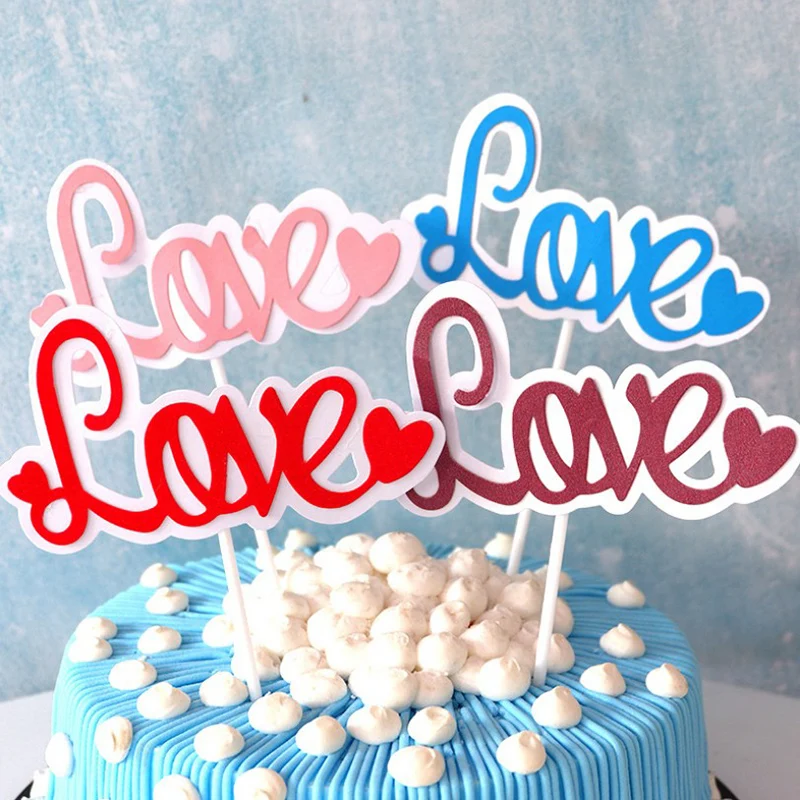 

AVEBIEN Valentine's Day Private Birthday Cake Decoration LOVE Wedding flag Insertion plug-in Scene Decoration Card InsertionFlag