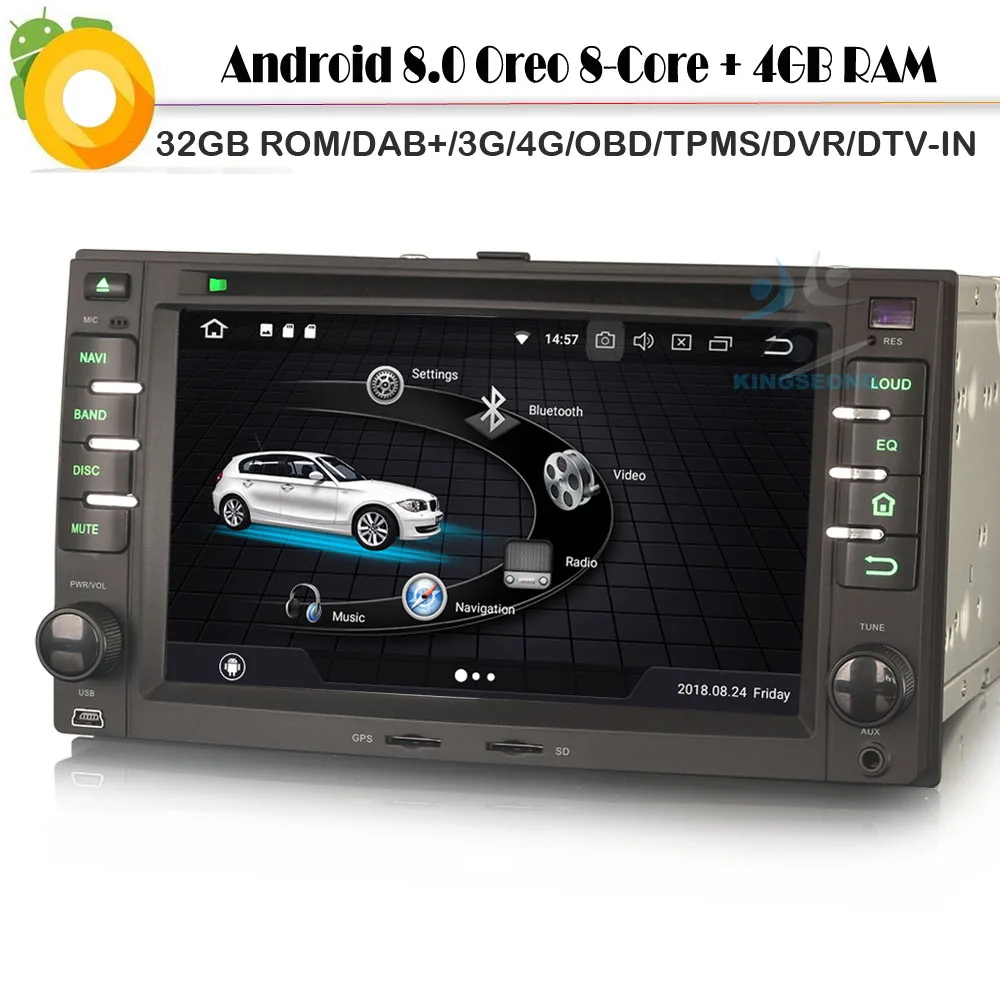 Android 8 0 Авторадио DAB + Восьмиядерный WiFi 4G Радио DVD BT DVR DVT IN Автомобильный GPS