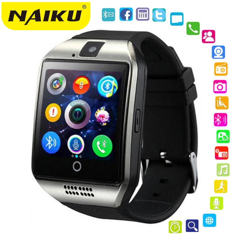 

Bluetooth Smart Watch Men Q18 With Touch Screen Big Battery Support TF Sim Card Camera for Android Phone Smartwatch