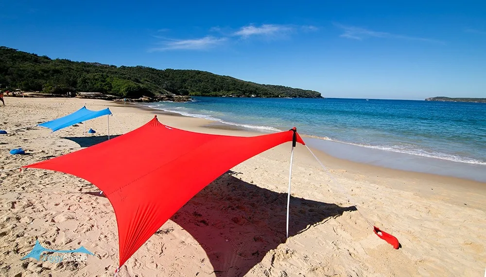 Sombrilla de playa con arena anclas y 2 Envío polos UPF50 + tela Lycra calidad perfecta Dom refugio - 4