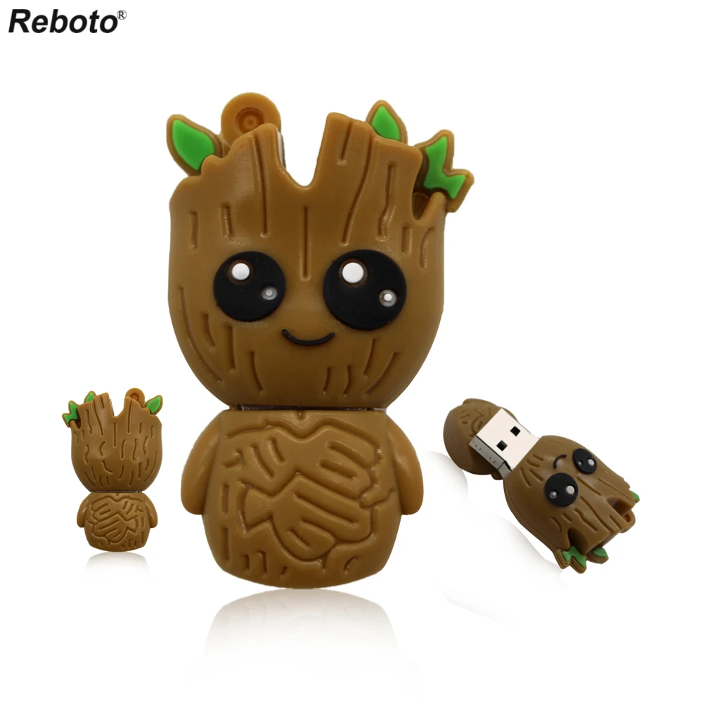 

2017 Hot Cartoon Groot Pen Drive Memory Stick 4GB 8GB 16GB 32GB 64GB Pendrive Tree Model U Disk for Smart Phone PC