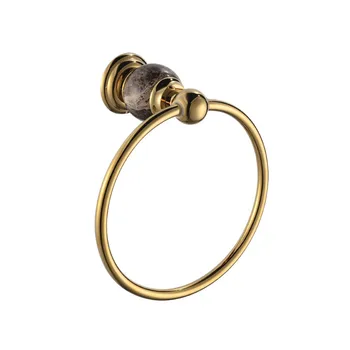 

Modern Bathroom Shower Towel Rings Marble Brass Nickel Brush Golden Color Wall Mounted Toilet Furnitures Bathroom Set GJQC2107A