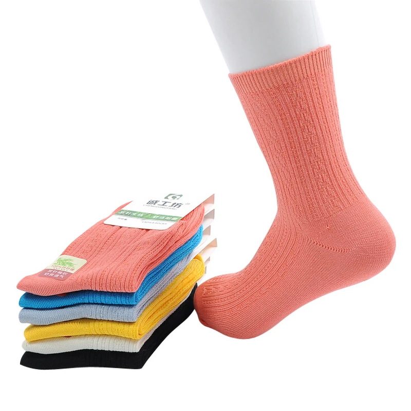 

spring autumn bamboo fiber brand women socks for woman business casual black socks female beige short socks 6pairs/lot s289