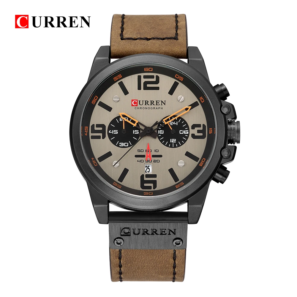 

Men Watches Top Brand Luxury Men Military Sport Wristwatch Leather Quartz Watch erkek saat curren Relogio Masculino Waterproof