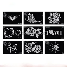 100 шт. размер 80 мм* 110 мм повторяется шаблон-Pro Средства ухода за кожей Книги по искусству Делюкс Комплект трафарет Бумага блеск татуировки