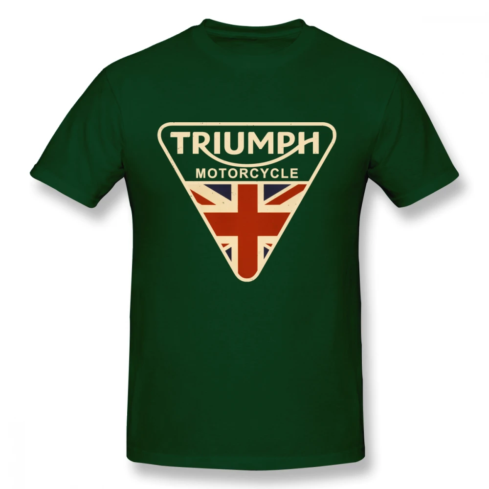 Юнион Джек Триумф мотоциклетная футболка для мужчин размера плюс на заказ пара Camiseta - Цвет: Forest Green