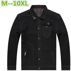 Большие размеры 10XL 9XL 8XL 2018 Новый Для мужчин s джинсовая куртка, пальто Однобортный свободный крой черный большой Для мужчин 6XL 5XL 4XL большой