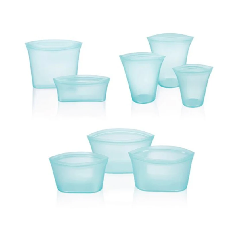 

Silicone Food Bags Fresh Bag Reusable Storage Sealed Fruit Sealed Household Stand Up Zip Shut Container Cup Bowl for Kitchen Out