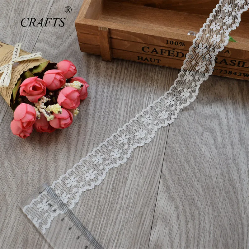 Lace Fabric Lace Ribbon Lace Garment Accessories Lace Sewing Supplies Lace Sewing Accessories Lace Accessories Lace Decoration 10 yards milk white lace ribbon European lace fabric sew embroidery dress accessories