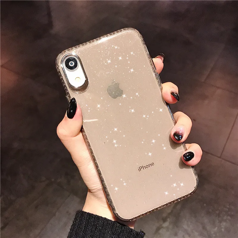 Блестящие яркие мягкие прозрачные чехлы для телефонов чехол Iphone XS Max XR X 8 7 6 6S Plus