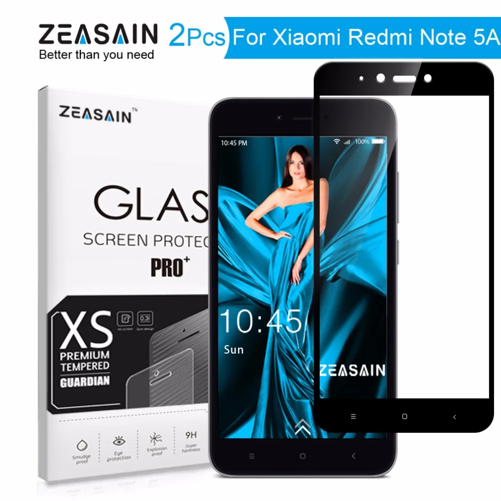 2 Pack Original ZEASAIN 2.5D Full Cover Tempered Glass Screen Protector