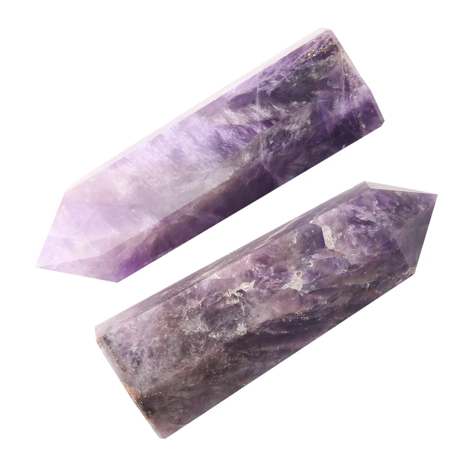 2019 WALUOLAN Natural Purple Phantom Amethyst Quartz Crystal pillar Polished Healing from Chakra healing | Дом и сад