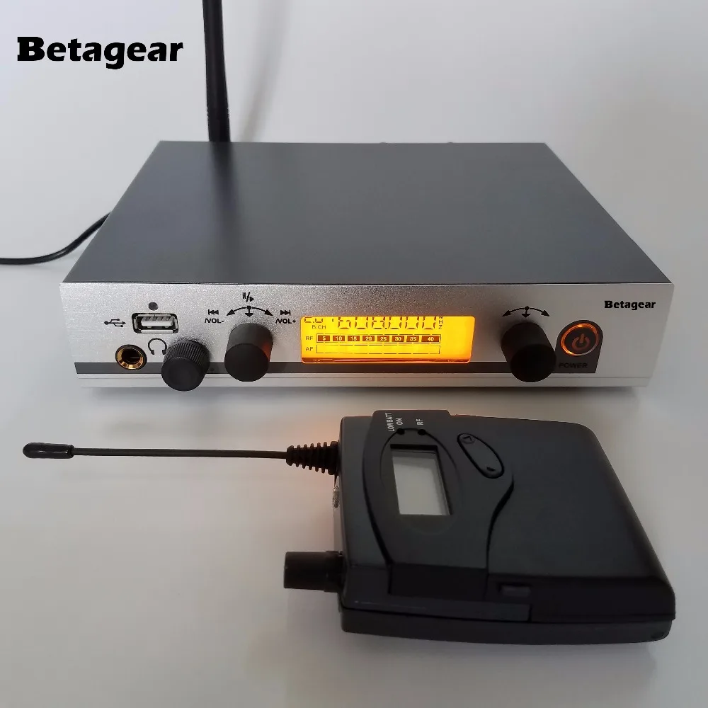 Betagear IEM300G3 система мониторинга с 2 приемником церковный беспроводной UHF in-ear монитор система Pro аудио сценический концертный DJ USB