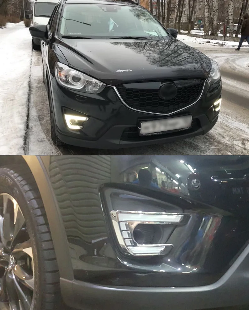 SNCN светодиодный дневные ходовые огни светильник для Mazda CX-5 CX5 2013, автомобильные аксессуары Водонепроницаемый АБС 12 В DRL Противотуманные фары украшения